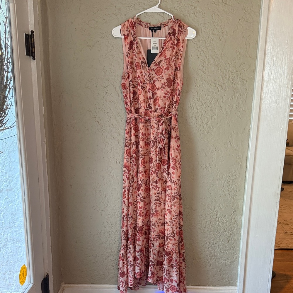 NWT Gibsonlook Floral Pink Sleeveless Maxi Dress